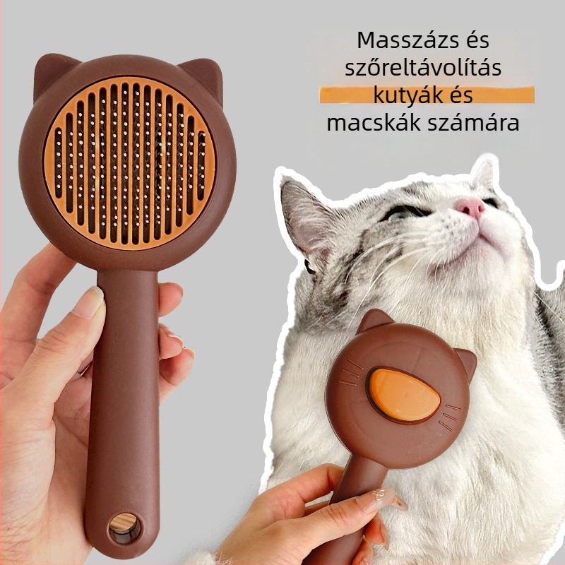 Kiscica alakú ápoló fésű háziállatok számára – masszázs és szőrszálak eltávolítása macskáknak és kutyáknak