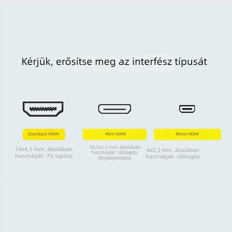 HDMI‑kábel Mini HDMI/Mikro HDMI-hez, 4K60Hz, HDMI 2.0, Szürke ház