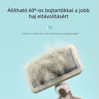 YOMI kisállat szőr eltávolító keféje – egy kattintásos szőrtelenítés, csomó- és bolyhosodás tisztítása, macskáknak és kutyáknak, ápoló kefe tűs fejjel; ABS+TPR+rozsdamentes acél