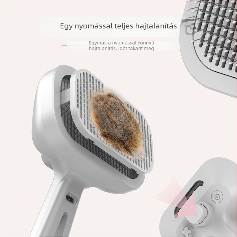 Beech újratölthető állatgondozó spray-kefe masszázs funkcióval — eltávolítja a laza szőrt macskáknál és kutyáknál, ABS