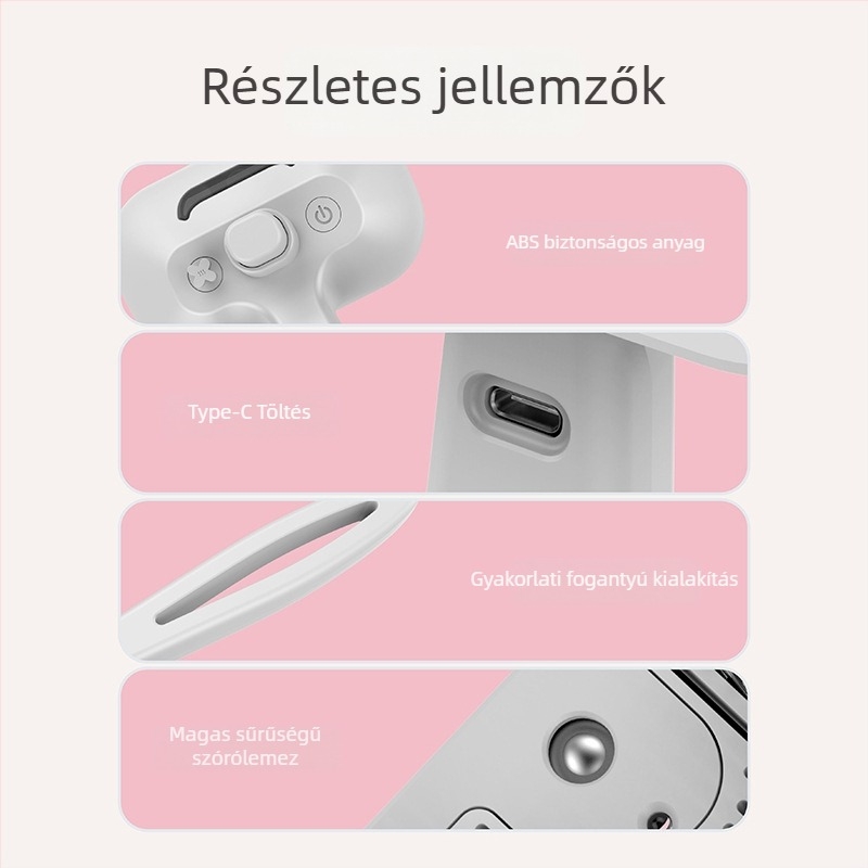 Beech újratölthető állatgondozó spray-kefe masszázs funkcióval — eltávolítja a laza szőrt macskáknál és kutyáknál, ABS