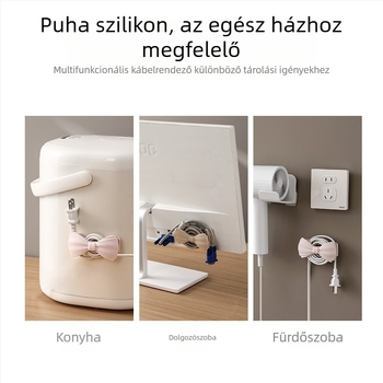 FaSoLa dugó tartó háztartási készülékekhez — kábelrögzítő és kábeltároló a konyhába masni dizájnnal