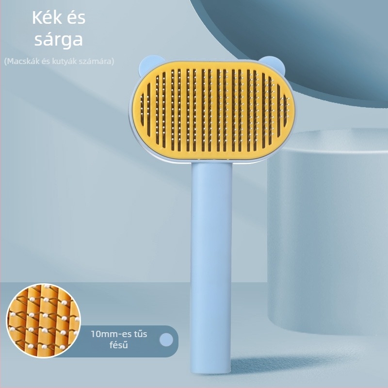 Macska- és kutya szőrmentesítő keféje — ABS anyag, egy gombnyomásos szőrmentesítés, automatikus szőr eltávolítás, csomóoldás