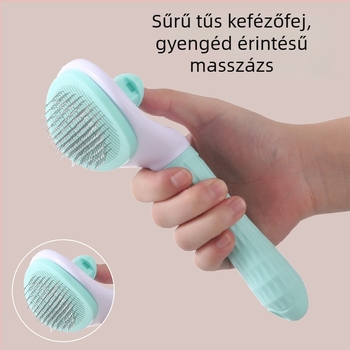 Kutya fésű rozsdamentes acél tüskékkel, PP fogantyúval, szőrzetápoláshoz