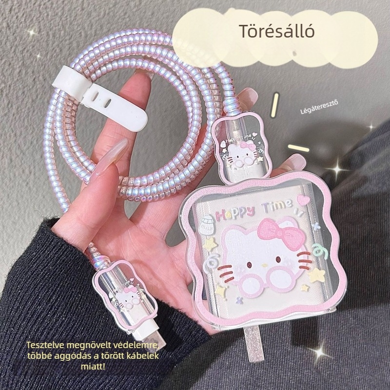 Huawei 66W töltővédő burkolat és 88W adatkábelvédő burkolat, törésálló, Mate60 töltőkábel védő, rajzfilmszerű stílus, aranyos