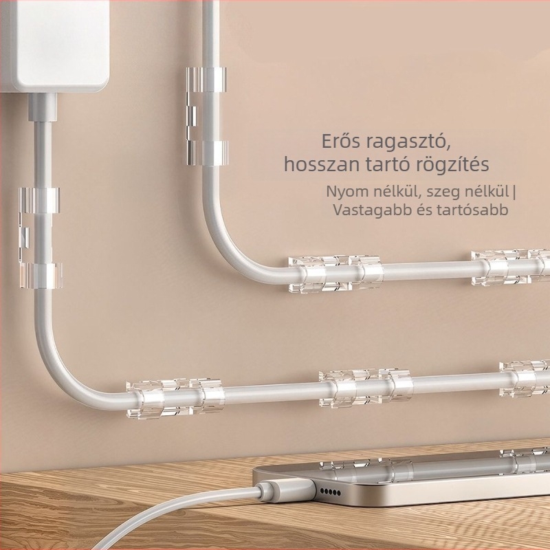 Fali kábelrendező és kábelklipsz – szög nélküli kábelmenedzsment eszköz
