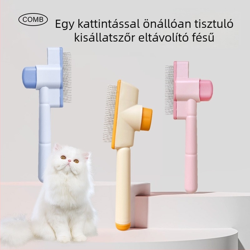 Macska szőrzet fésű, öntisztító funkcióval – szőr eltávolítása háziállatoktól (macskák és kutyák)