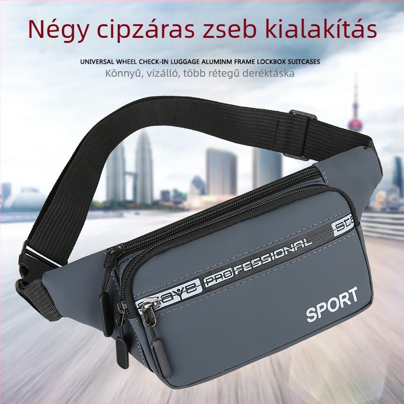 Férfi deréktáska, Városi egyszerű stílus, Nylon, Poliészter bélés, Egyszínű modell, Férfiaknak