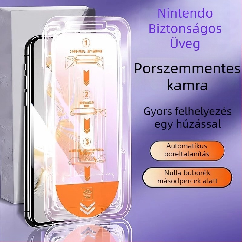 Nintendo Switch2 Edzett üveg képernyővédő – elülső, HD, ujjlenyomat-mentes
