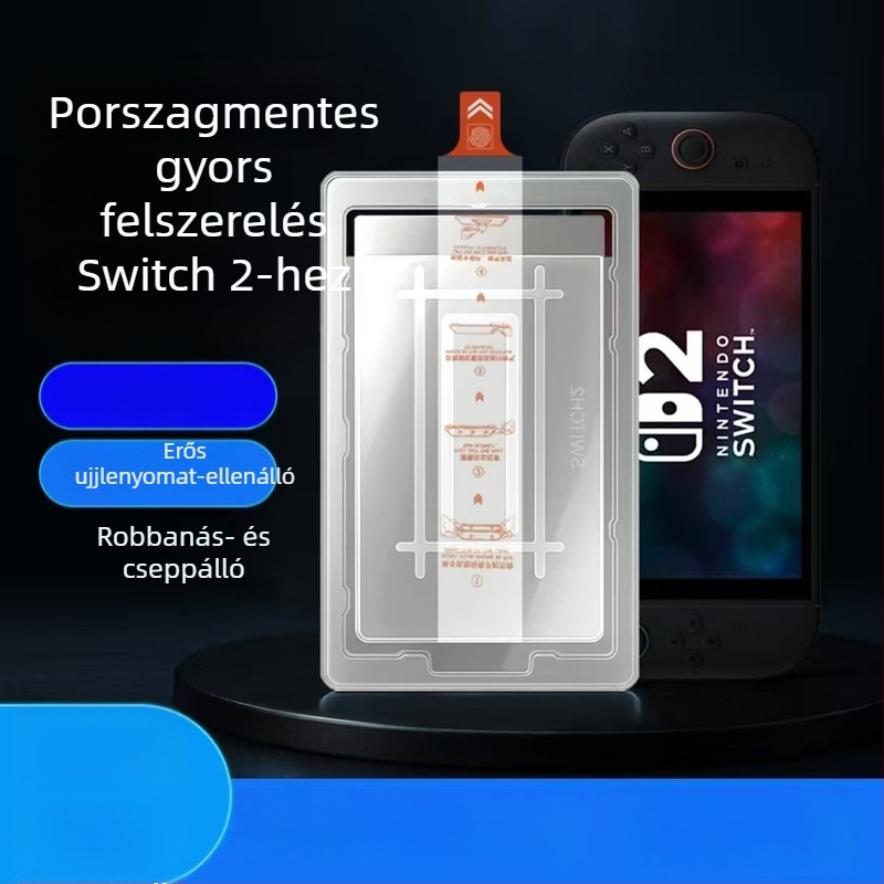 Nintendo Switch2 Edzett üveg képernyővédő – elülső, HD, ujjlenyomat-mentes