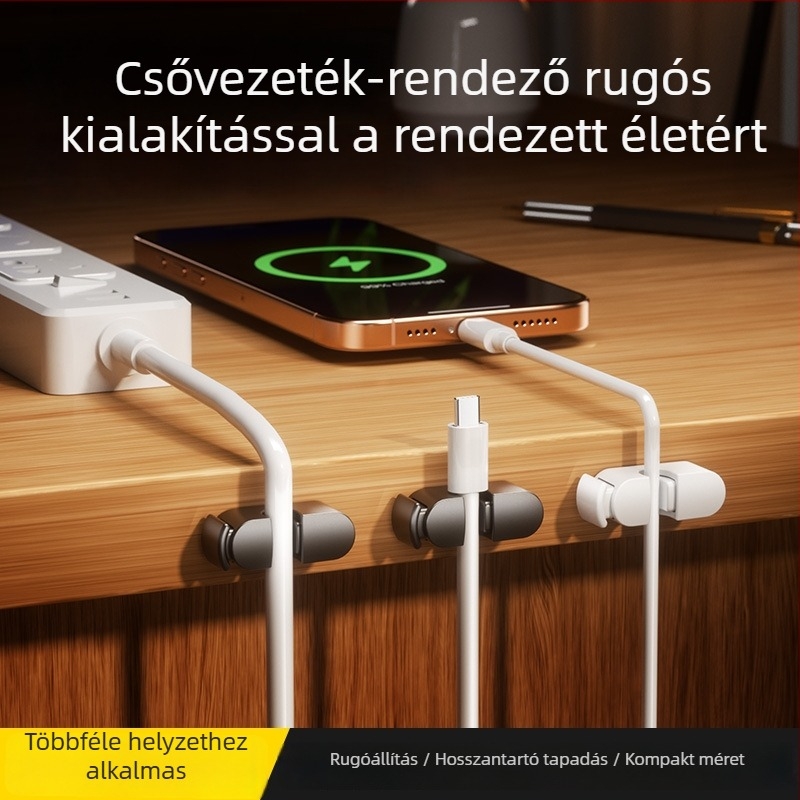 Öntapadós asztali kábelrendező – ABS, egyszerű és modern stílus, iroda, otthon, kollégium és autó használatára
