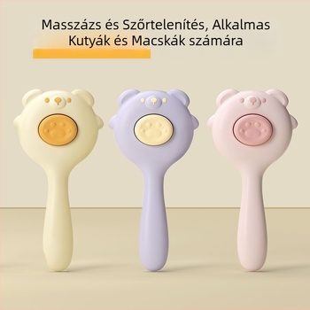 Háziállat-gondozó fésű macskáknak és kutyáknak — öntisztító, tűs fésű, masszázs, egy kattintásos szőrtelenítés, PP anyag