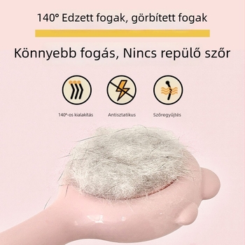 Háziállat-gondozó fésű macskáknak és kutyáknak — öntisztító, tűs fésű, masszázs, egy kattintásos szőrtelenítés, PP anyag