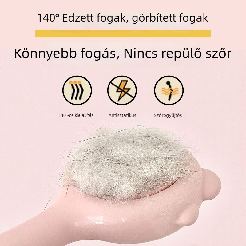 Háziállat-gondozó fésű macskáknak és kutyáknak — öntisztító, tűs fésű, masszázs, egy kattintásos szőrtelenítés, PP anyag