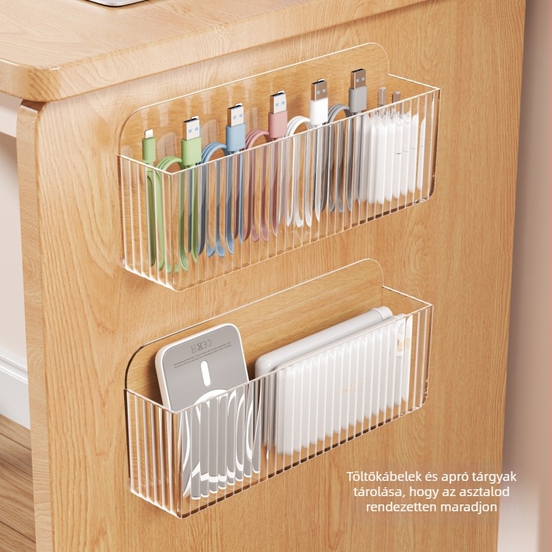 Fali kábelrendező, 6 rekesz, átlátszó PS, modern dizájn
