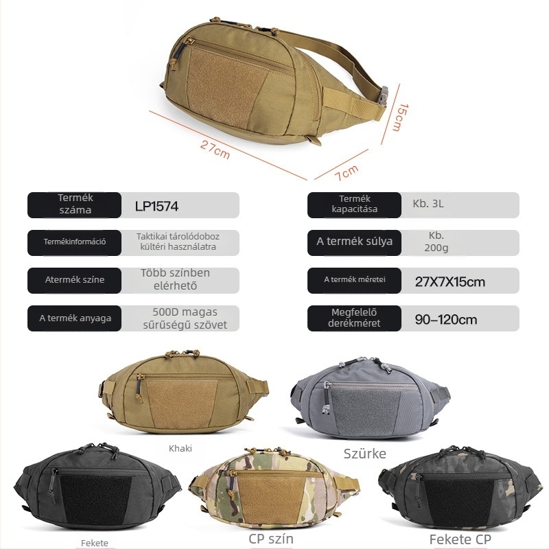 Sport derék táska szabadtéri tevékenységekhez — Oxford anyag, lélegző, vízálló, kopásálló, uniszex