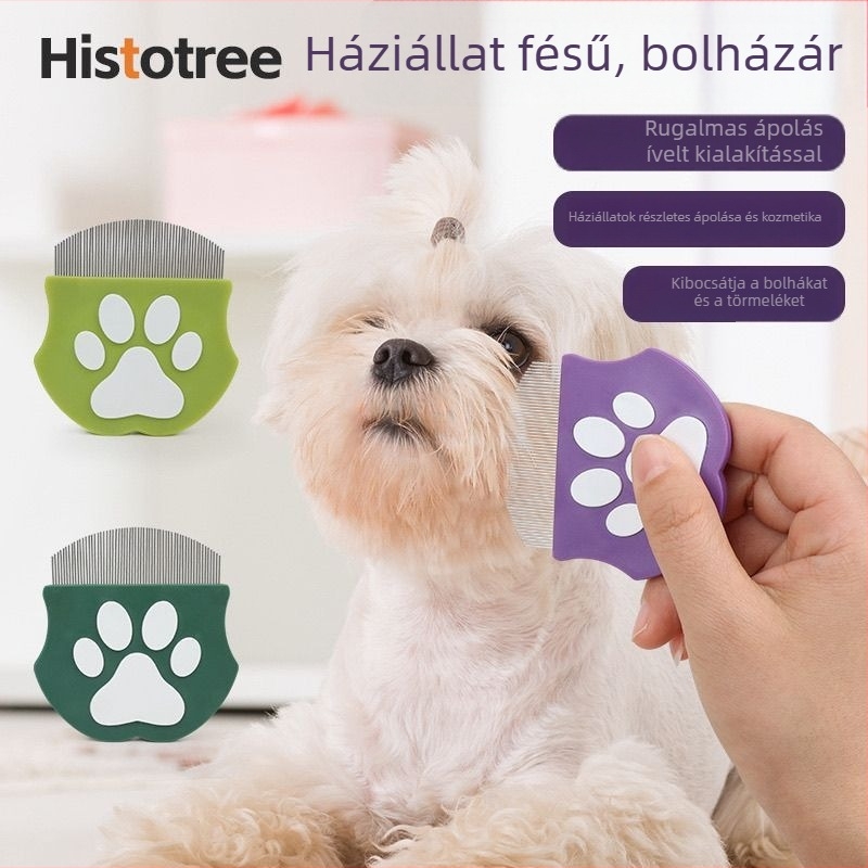 Ívelt formájú háziállat-kefe hosszú szőrű kutyáknak — bolha, csomók és laza szőr eltávolítása; Hao mark márka