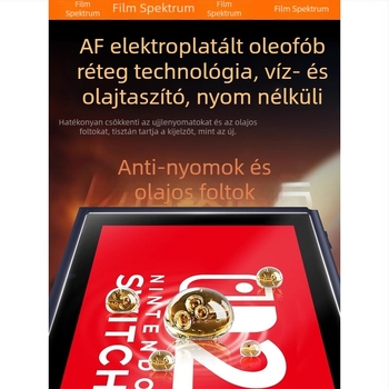 Nintendo Switch OLED/Lite AR kijelzővédő – anti-reflexiós film, 0,16 mm, 96% átlátszóság, Switch2-kompatibilis