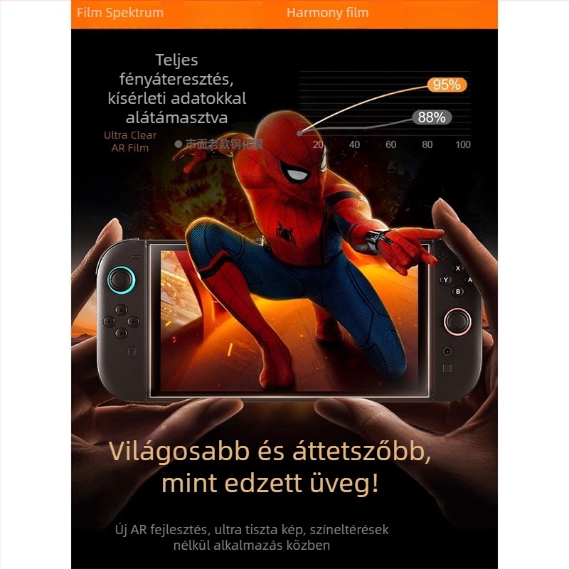Nintendo Switch OLED/Lite AR kijelzővédő – anti-reflexiós film, 0,16 mm, 96% átlátszóság, Switch2-kompatibilis