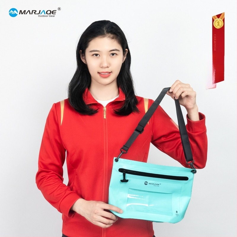 Szabadban használható vízálló válltáska érintőképernyő ablakkal, 3L PVC anyagból készült, zipzáros vízálló táska úszáshoz és raftinghoz