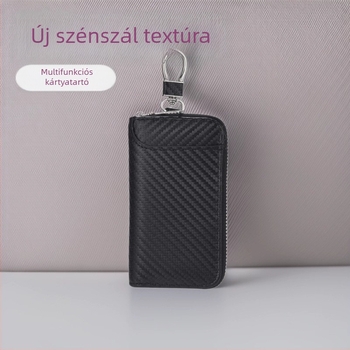 Autókulcs távirányító tok – Uniszex PU bőr, övre rögzíthető kulcstartó és kártyatartó, tárolási lehetőség, minimalistikus luxus dizájn