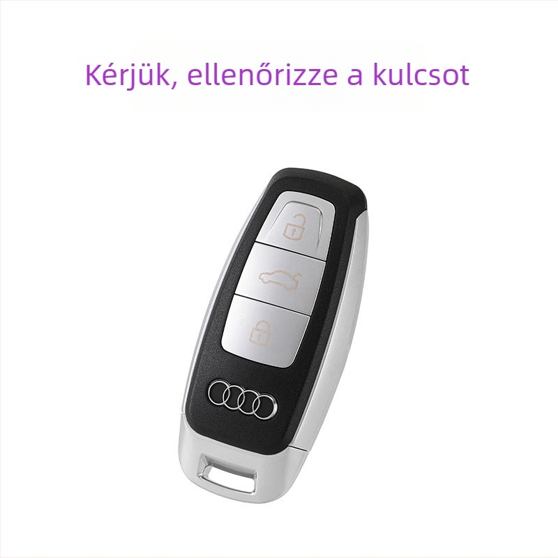 Audi C kulcstartó tok – TPU, bőr mintázat, magas minőségű, A6/A7/A8L modellekhez