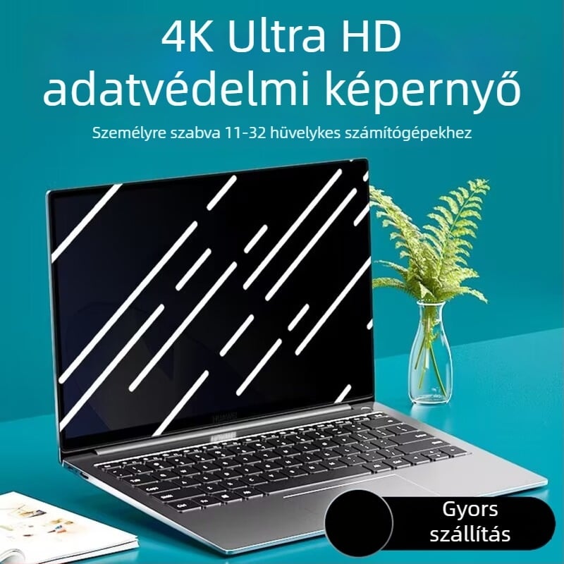 Adatvédelmi képernyővédő fólia laptopokhoz és asztali számítógépekhez — PET anyag, elektrosztatikus adhézió, OEM gyártás, 100 g
