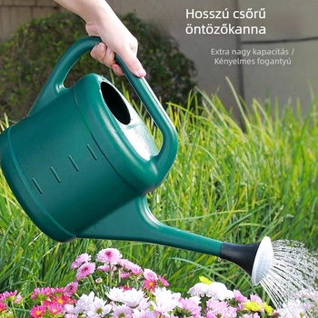 Öntözőkanna hosszú csővel, műanyagból, otthoni és kerti használatra
