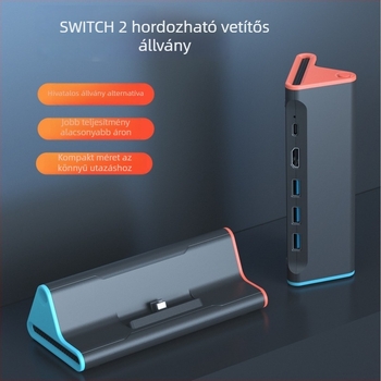 Switch2 vetítő-dokk hálózati interfésszel, PD gyors töltés, TV mód, HD konverter, plug-and-play