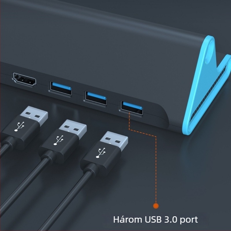 Switch2 vetítő-dokk hálózati interfésszel, PD gyors töltés, TV mód, HD konverter, plug-and-play