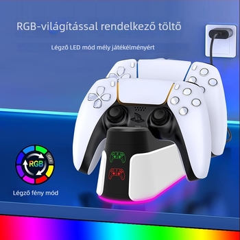 PS5 Slim vezérlő kettős töltővel, USB-C, ABS tokozás, 150 g