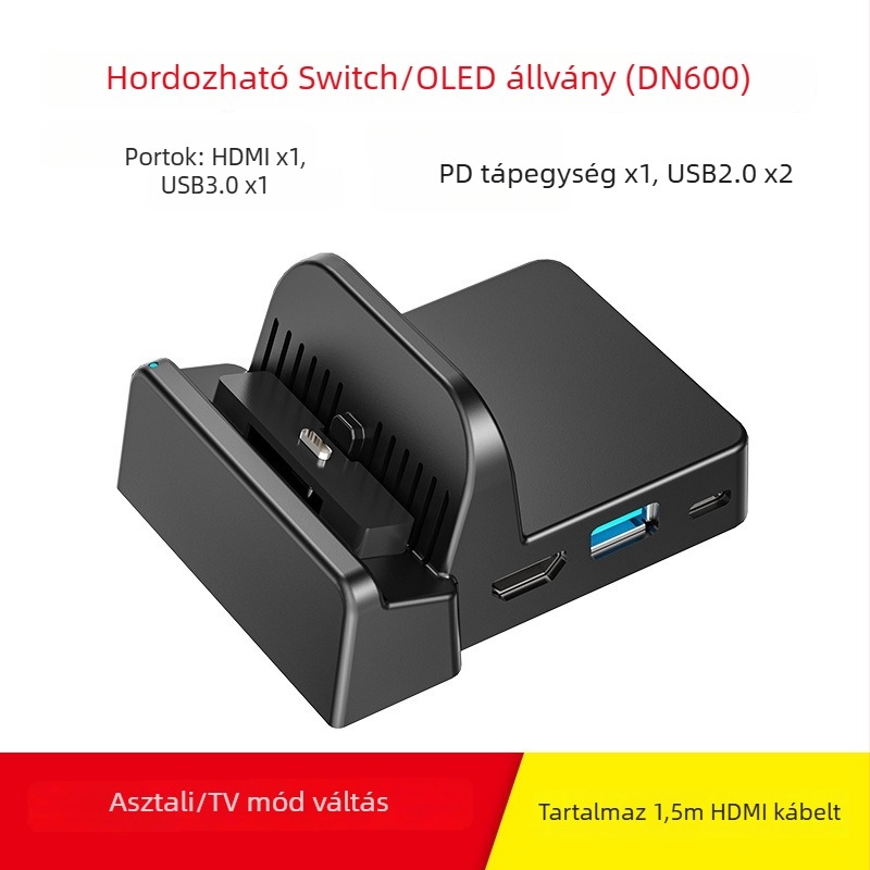 Nintendo Switch TV dokk HDMI kimenettel, USB-C videó kimenet, hordozható alap, 98 g
