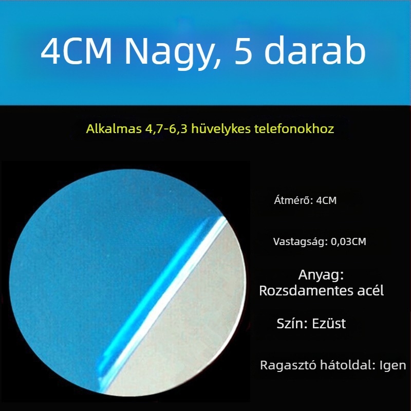 Autóba szerelhető telefon-tartó mágneses lemezzel és vákuumos csészével - ultra vékony