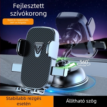 Autótelefon-tartó vákuumos rögzítéssel a műszerfalon, gravitációs snap-on rögzítés, általános kompatibilitás