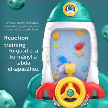 Gyerekeknek szóló oktató puzzle játék a kéz- és szemkoordináció fejlesztésére — interaktív asztali játék szülő-gyerek együttléthez rakétás labdavetővel