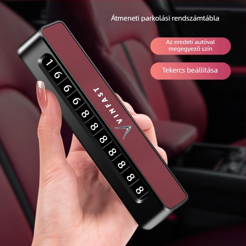 VINFAST VF8 gépjármű ideiglenes parkolólemez, rejtett típus, modell 001, Universal márka, logó nélküli