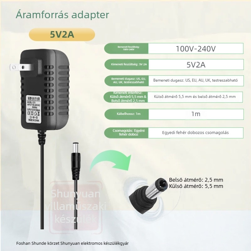 Tápegység 5V 2A, kompatibil routerekkel, megfigyelő kamerákkal, set-top boxokkal és optikai modemekkel