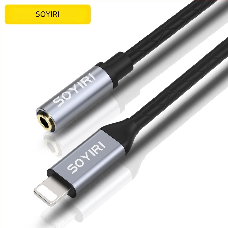 SOYIRI Lightning–3,5 mm fejhallgató adapter aranyozott csatlakozókkal, oxigénmentes réz vezetővel, ROHS tanúsítvány