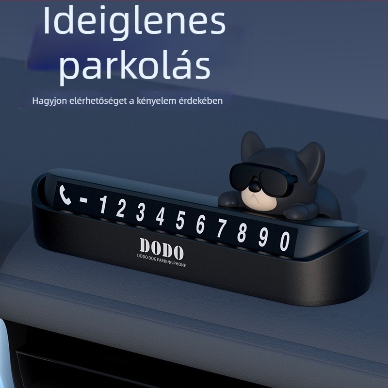 Ideiglenes parkolótábla autóhoz rejtett telefonszámmal és testreszabható logóval - ajándék
