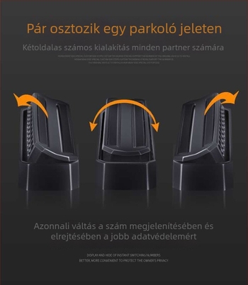 Ideiglenes parkolási tábla autóhoz, LMH-P001, műanyag, logóval testreszabható, magáncímkézés lehetősége