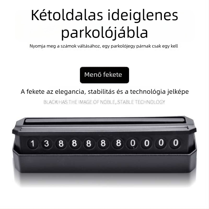 Ideiglenes parkolási tábla autóhoz, LMH-P001, műanyag, logóval testreszabható, magáncímkézés lehetősége
