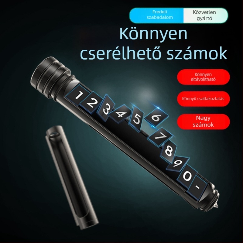 Alumíniumötvözetből készült ideiglenes parkolási jel rejtett biztonsági kalapáccsal és vágóval – parkolási számkártya, Guangdong eredetű, QB.DESIGN/Joba DESIGN