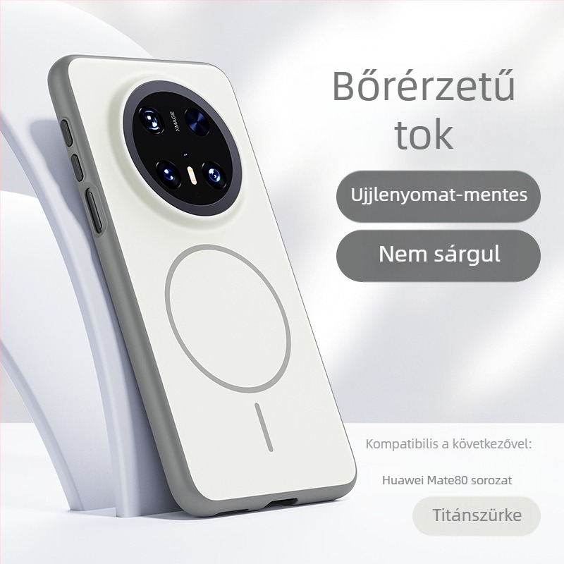 Huawei P90 Pro Max védőtok, Unbounded sorozat, teljes lefedettség, bőrhatású érzet, matt felület, mágneses rögzítés