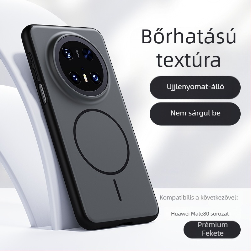 Huawei P90 Pro Max védőtok, Unbounded sorozat, teljes lefedettség, bőrhatású érzet, matt felület, mágneses rögzítés