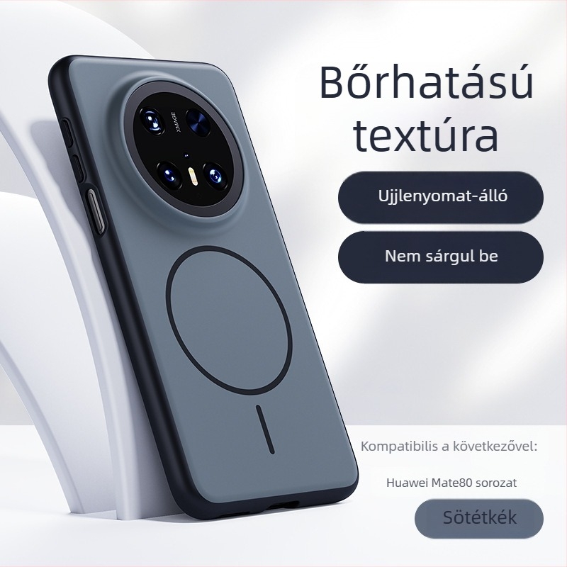 Huawei P90 Pro Max védőtok, Unbounded sorozat, teljes lefedettség, bőrhatású érzet, matt felület, mágneses rögzítés