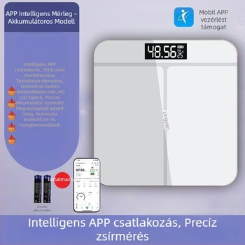 Bluetoothos testzsírszámláló mérleg a testsúly és a testzsír mérésére