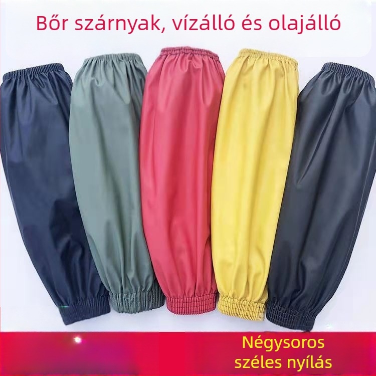 Vízálló bőrszárvédő, hosszabb konyhai használatra, felnőtteknek, uniszex, olajálló