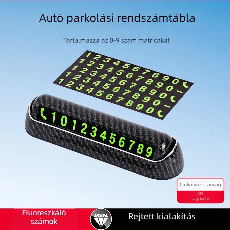 Rejtett parkolási rendszámtábla dísz – ideiglenes mozgató számtábla autóhoz (Típus: Rejtett; Anyag: Más; Márka: Más; Testreszabás: Nincs)