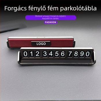 Átmeneti parkoló kártya – fém, Modell: FZ-804, testreszabható, nyomtatott logó
