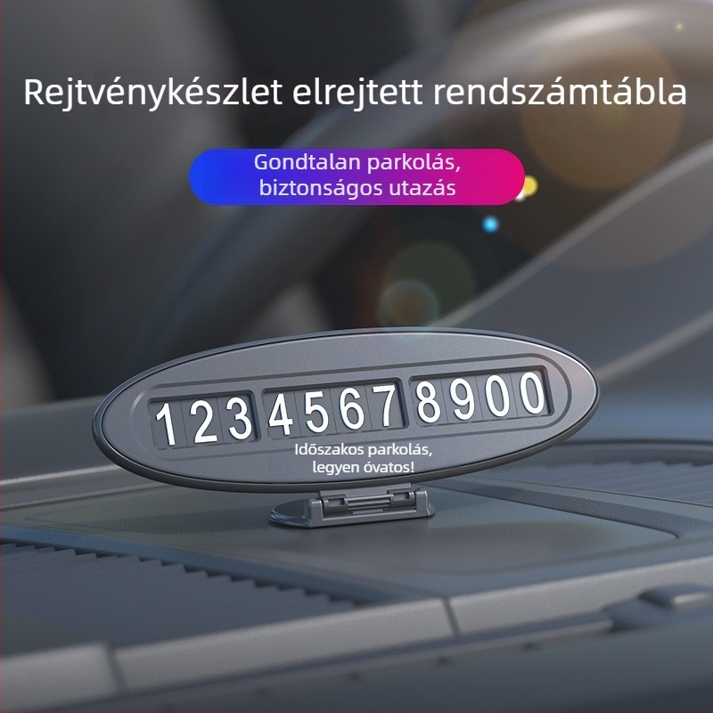 Rejtett autó mozgató rendszámtábla – Modell J3, műanyag, nyomtatott logó, testreszabás